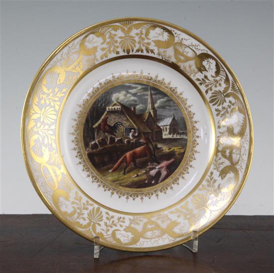 A Derby plate, early 19th century, 22cm, hairline crack